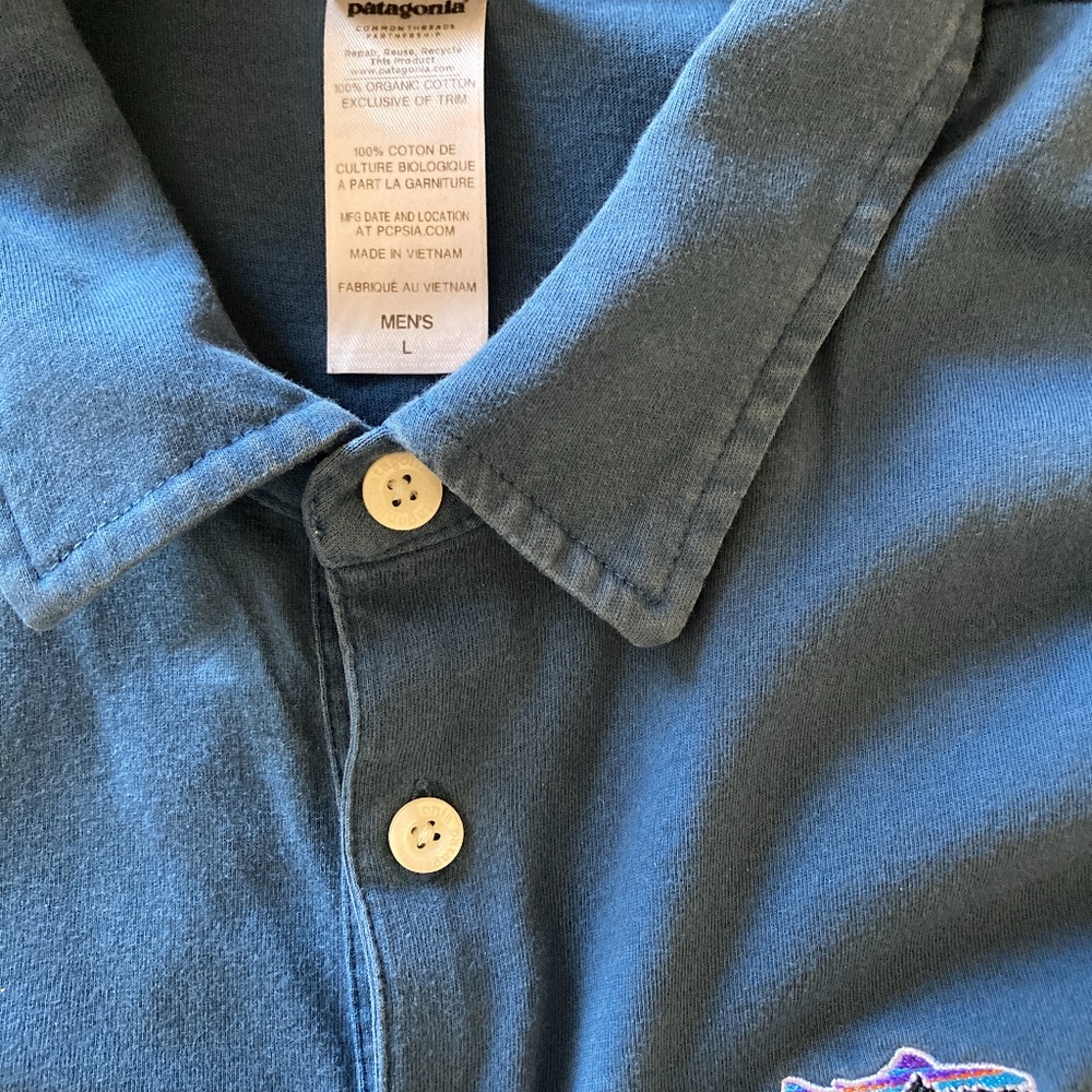 Patagonia Trout Fitz Roy Polo Shirt - Navy